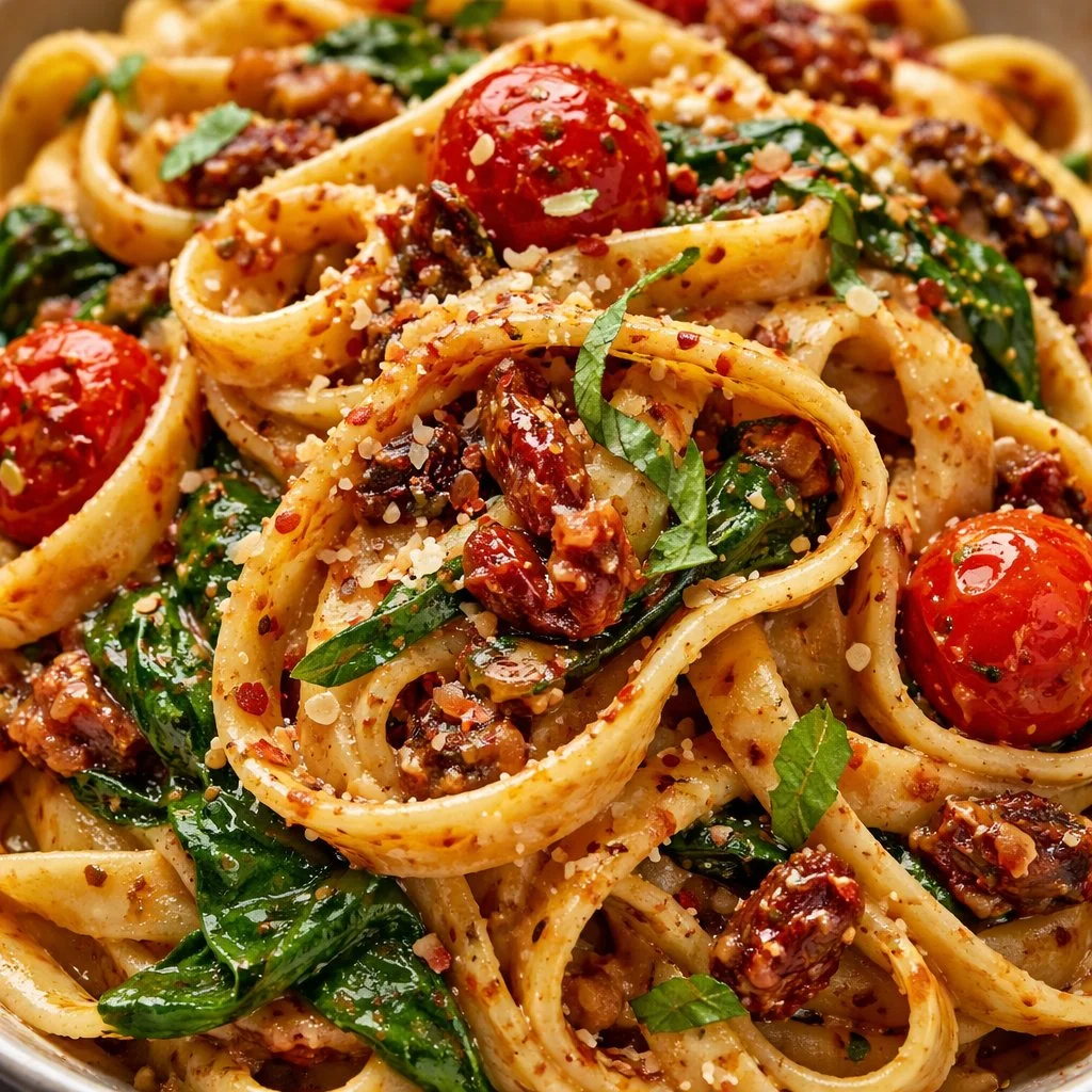 Vegan Creamy Sun Dried Tomato Pasta