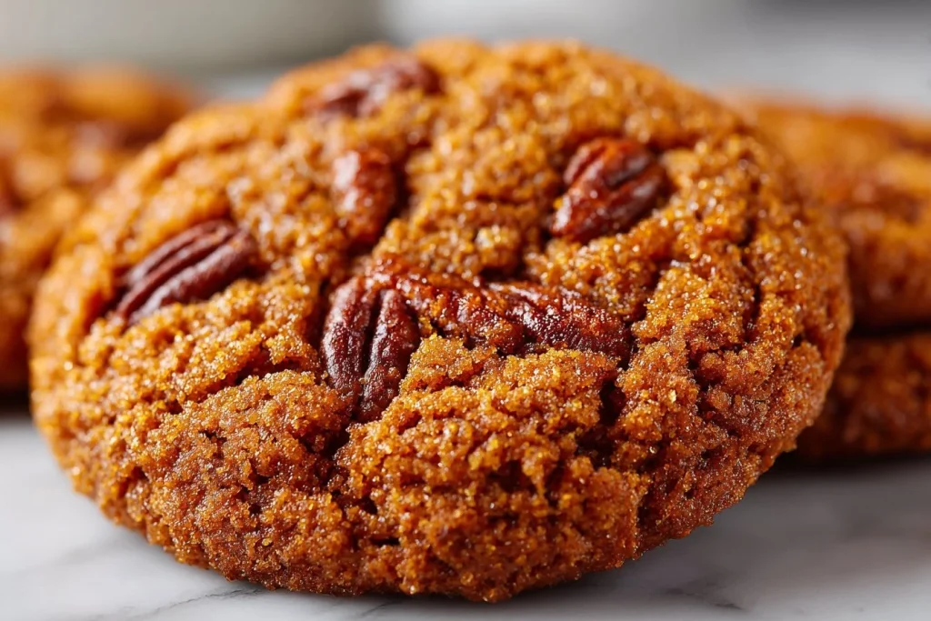 Delicious Vegan Oat Speculaas Cookies on a plate, gluten-free and oil-free.