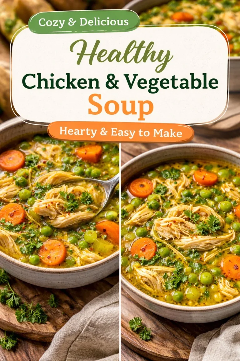 Bowl of anti-inflammatory turmeric chicken soup garnished with herbs