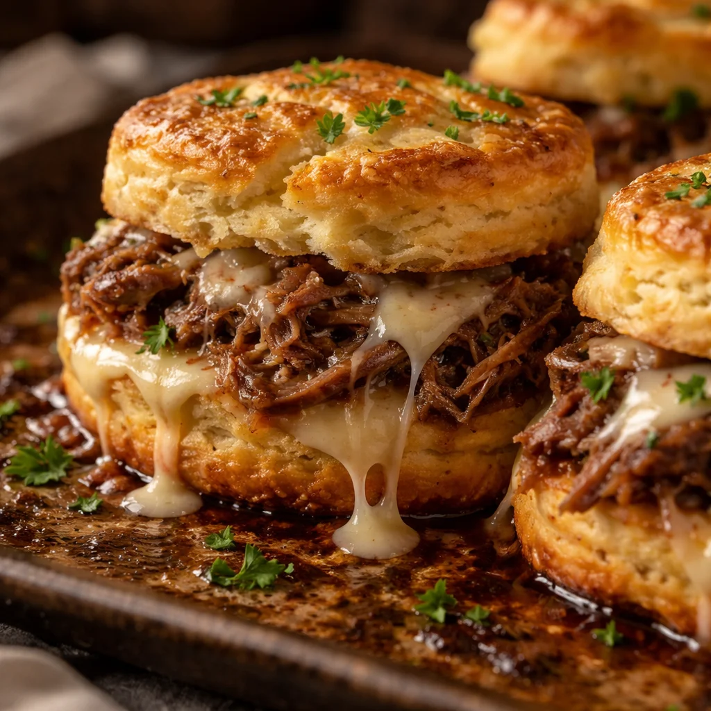 Baked French Dip Biscuits