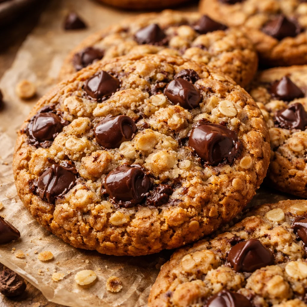 Gluten Free Almond Flour Oatmeal Chocolate Chip Cookies
