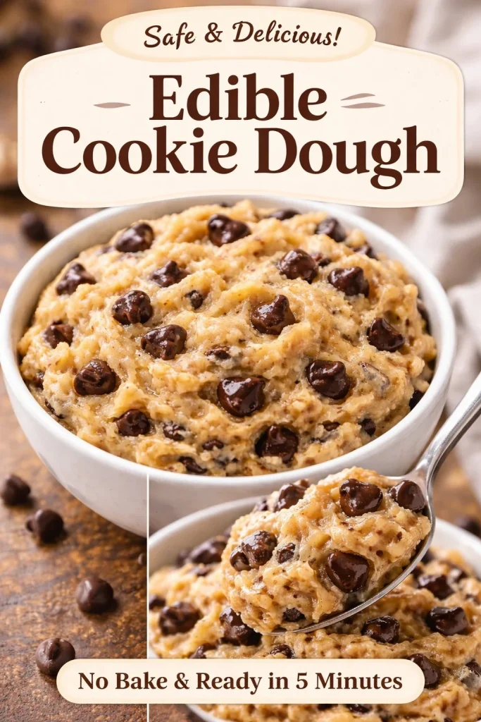 Bowl of Greek yogurt cookie dough with chocolate chips