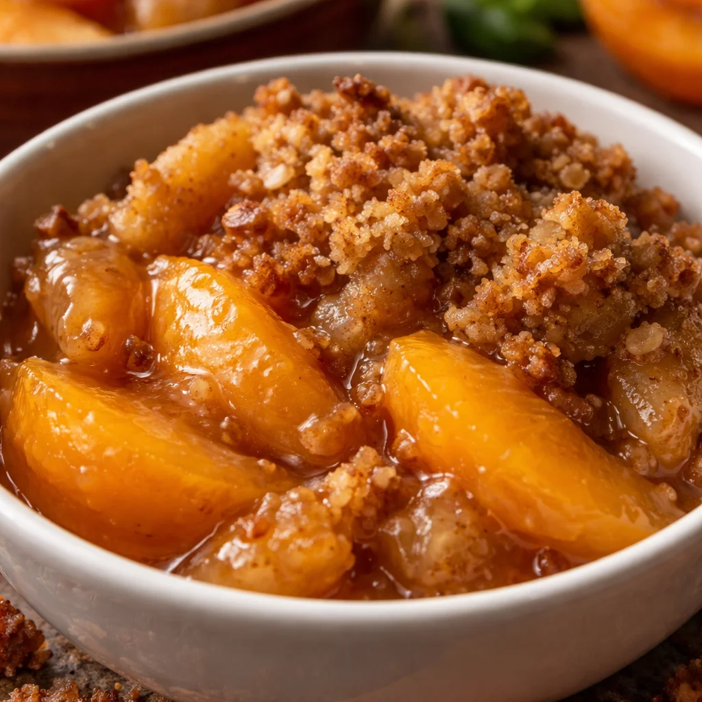 Peach Crisp from Canned Peaches