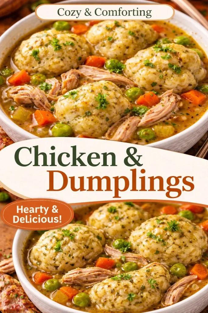 Roast turkey served with herbed dumpling stew in a cozy setting