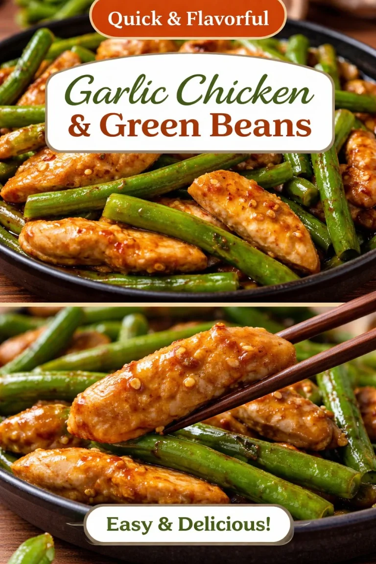 Delicious String Bean Chicken inspired by Panda Express served with rice