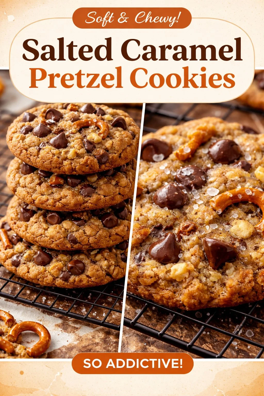 Delicious sweet and salty kitchen sink cookies packed with various ingredients