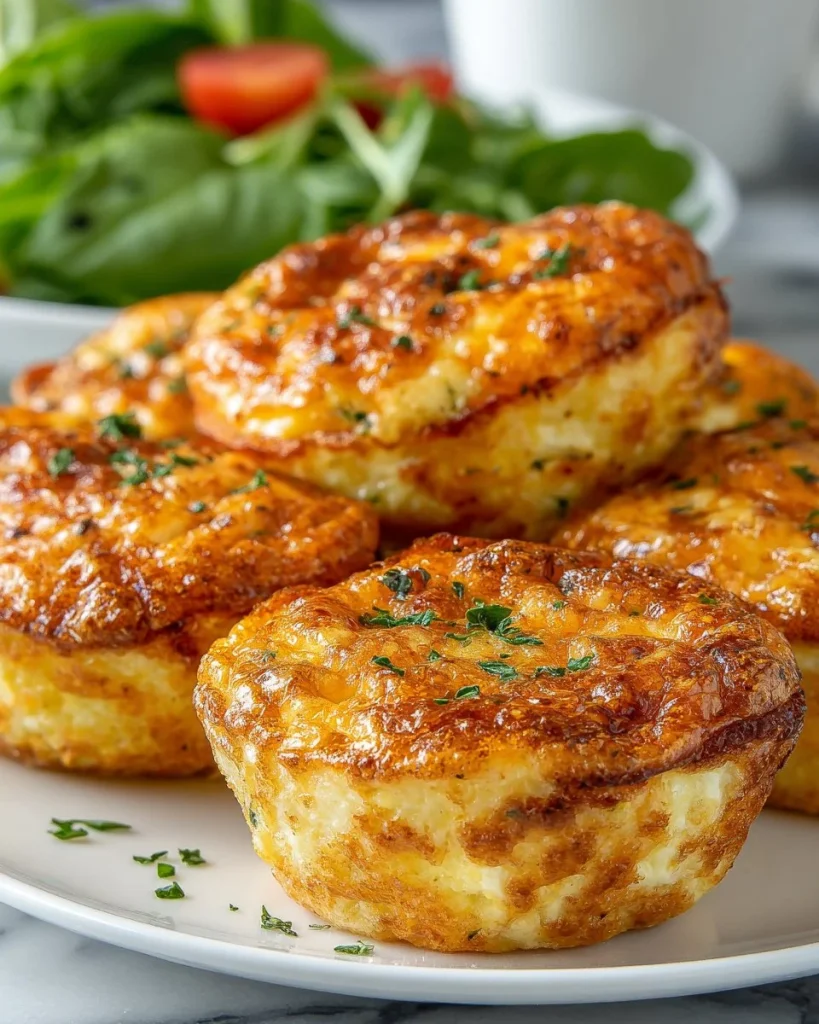 Delicious healthy cottage cheese egg bites in a serving dish