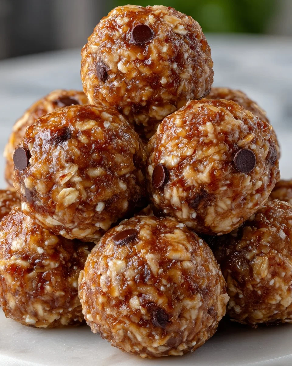 Healthy no bake oatmeal protein balls made with oats, peanut butter, and honey