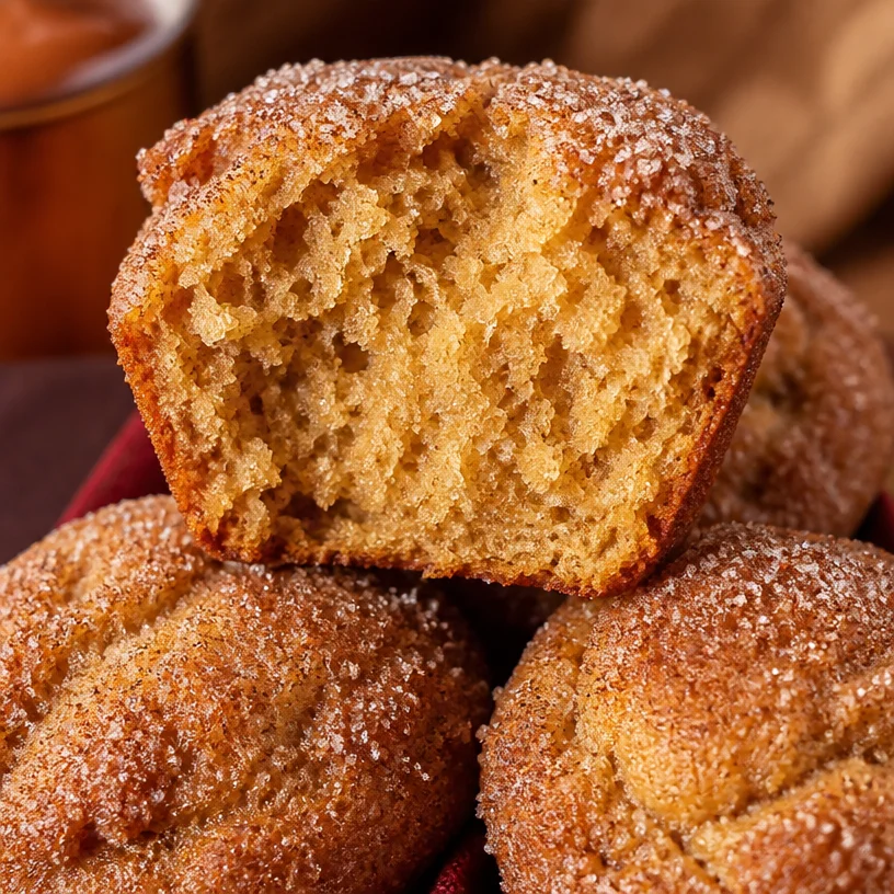 Freshly baked Apple Cider Muffins on a cooling rack.