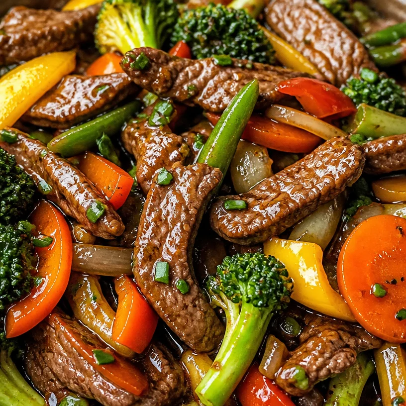 Delicious beef stir fry with fresh vegetables served in a bowl