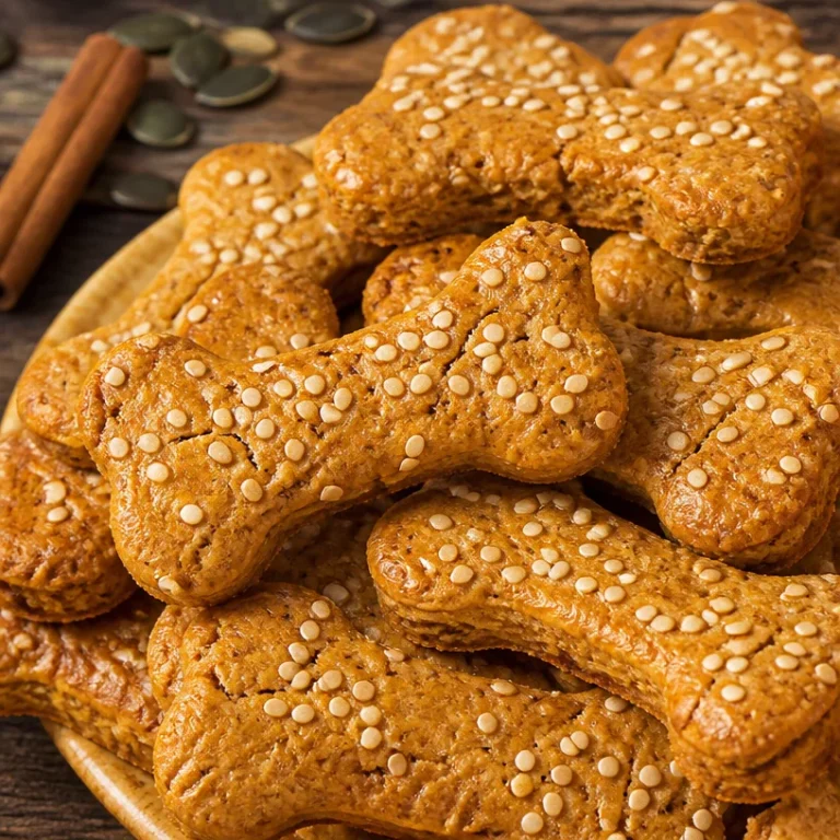 Easy homemade peanut butter and pumpkin dog biscuits recipe for pets