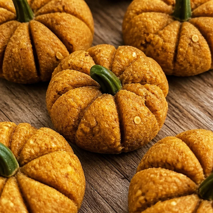 Healthy dog treats made with pumpkin and peanut butter for your pet