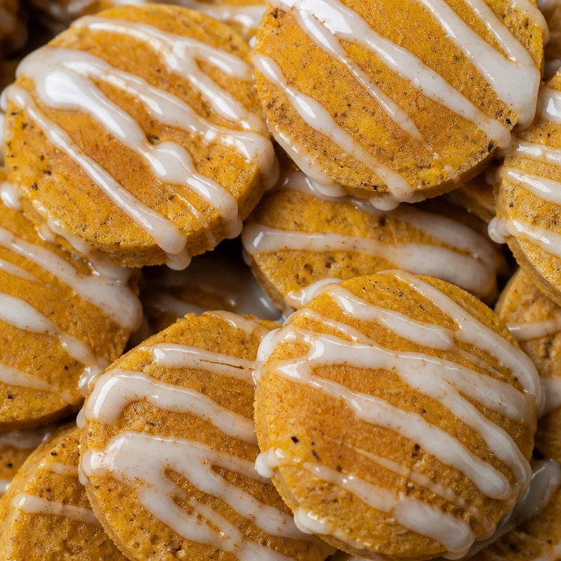 Homemade pumpkin pie dog treats made with natural ingredients