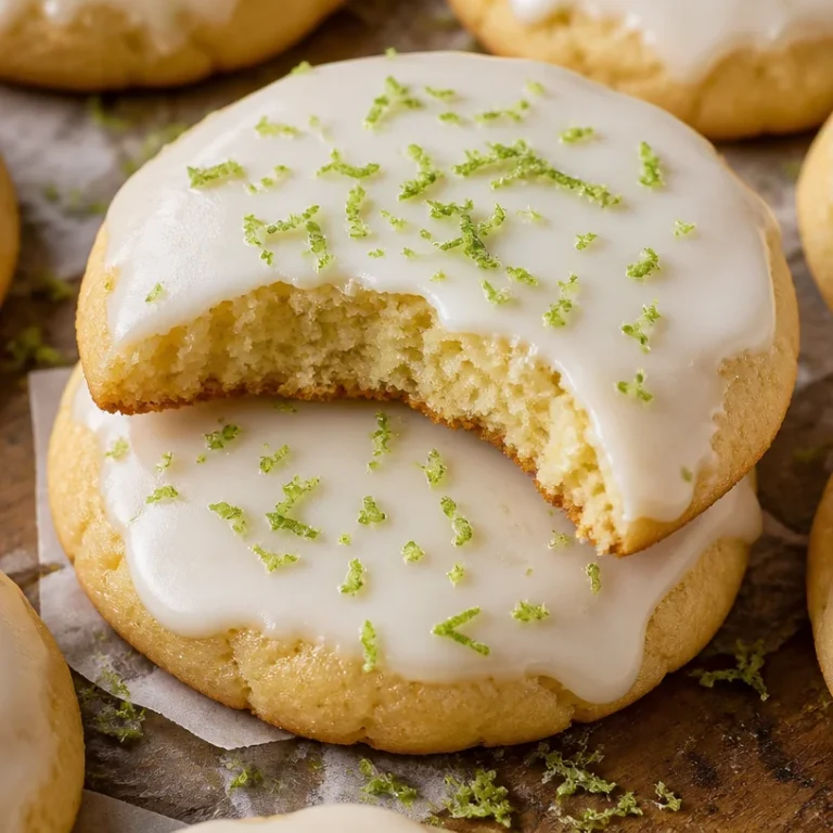 Homemade Key Lime Cookies with a refreshing lime glaze