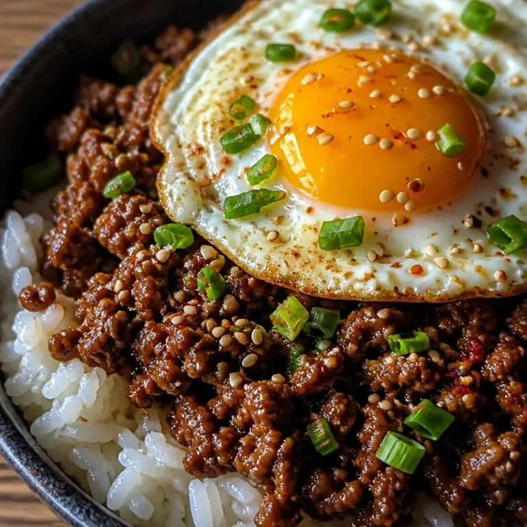 Delicious Korean Ground Beef Bowl with rice and vegetables