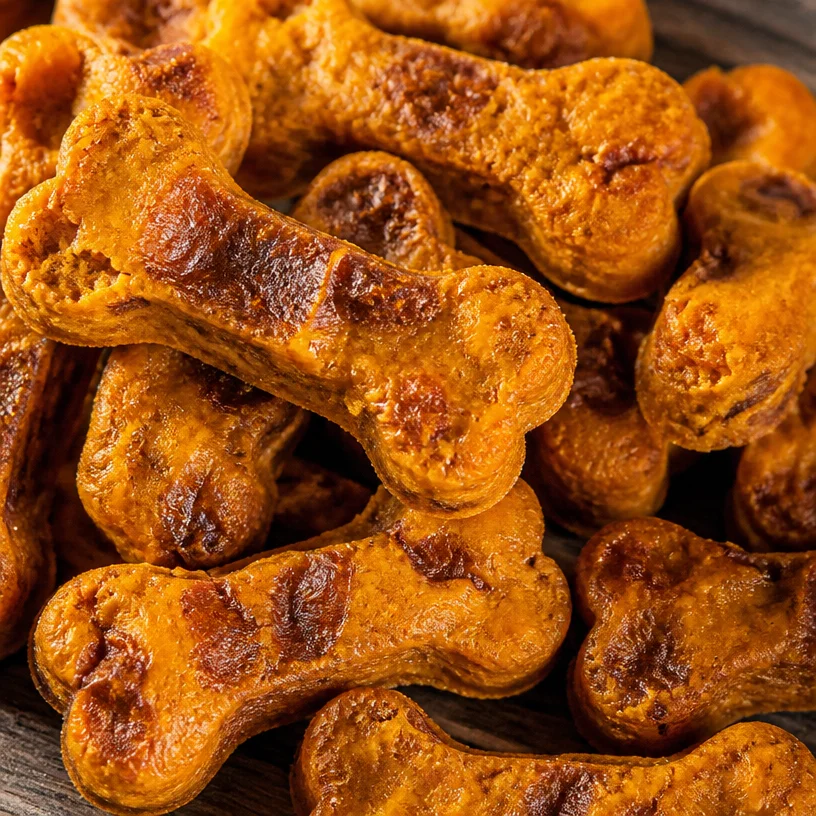 Homemade Pumpkin Bacon Dog Treats for dogs.