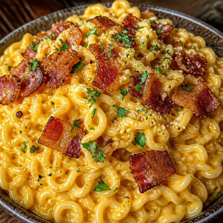 Delicious bowl of Ramen Carbonara featuring creamy sauce and fresh ingredients.
