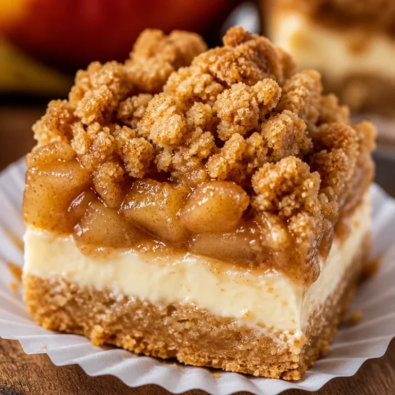 Delicious apple crisp mini cheesecakes with apple topping and crumbly crust.