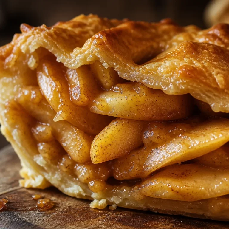 Freshly baked apple pie with golden crust and sweet apple filling