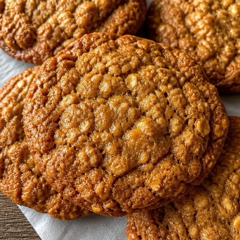 Biscoff cookie butter oatmeal cookies baked until golden brown and delicious