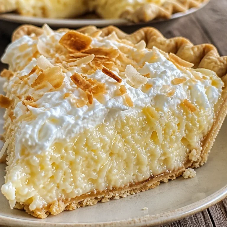 Homemade Coconut Cream Pie with creamy filling and toasted coconut on top
