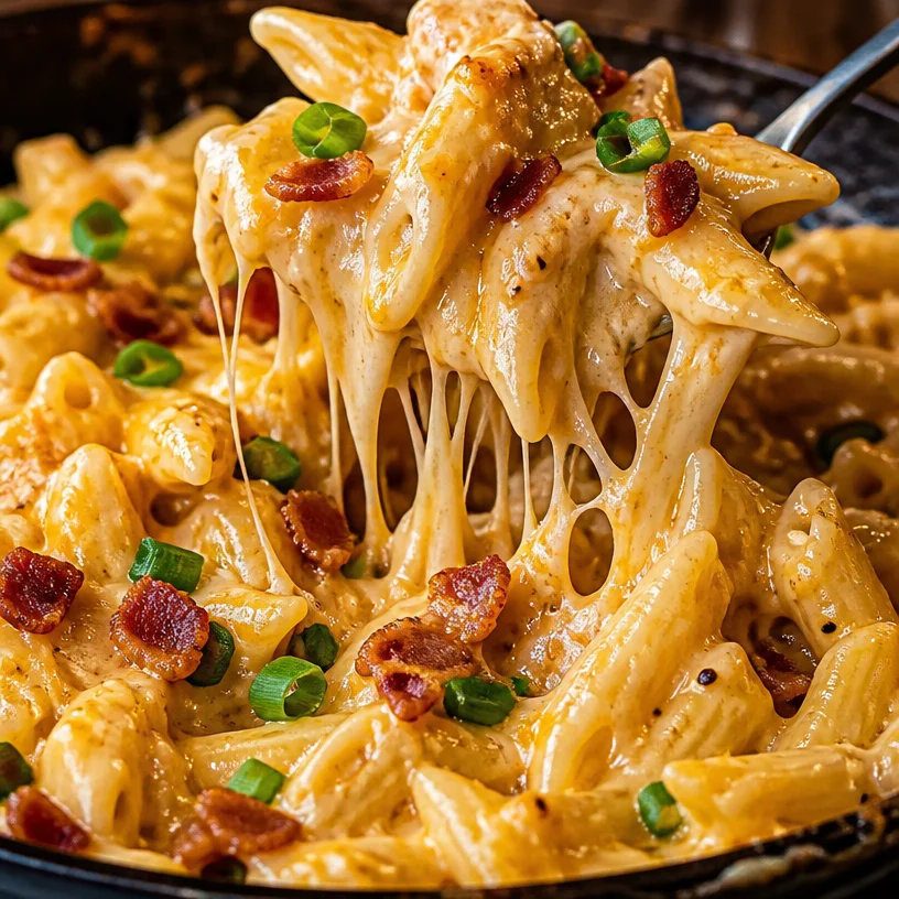 Delicious creamy Crack Chicken Penne served in a bowl