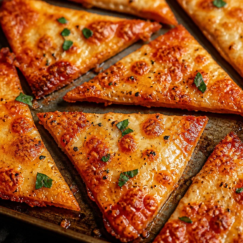 Delicious crispy pizza chips served in a bowl, perfect for snacking.
