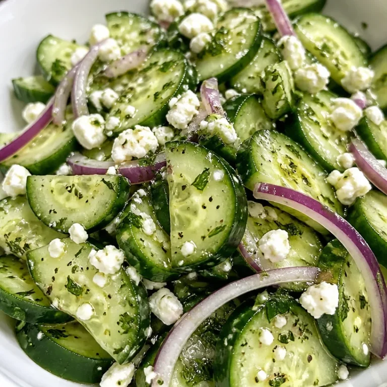 Cucumber Feta Salad with fresh vegetables and feta cheese