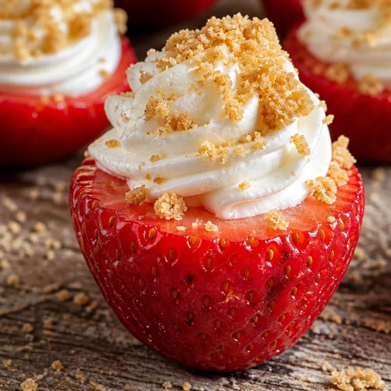 Deviled strawberries topped with creamy filling, a delicious and unique dessert