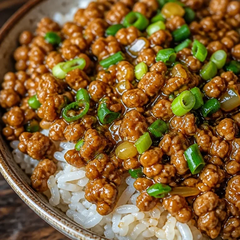 Delicious Honey Garlic Ground Turkey served with vegetables