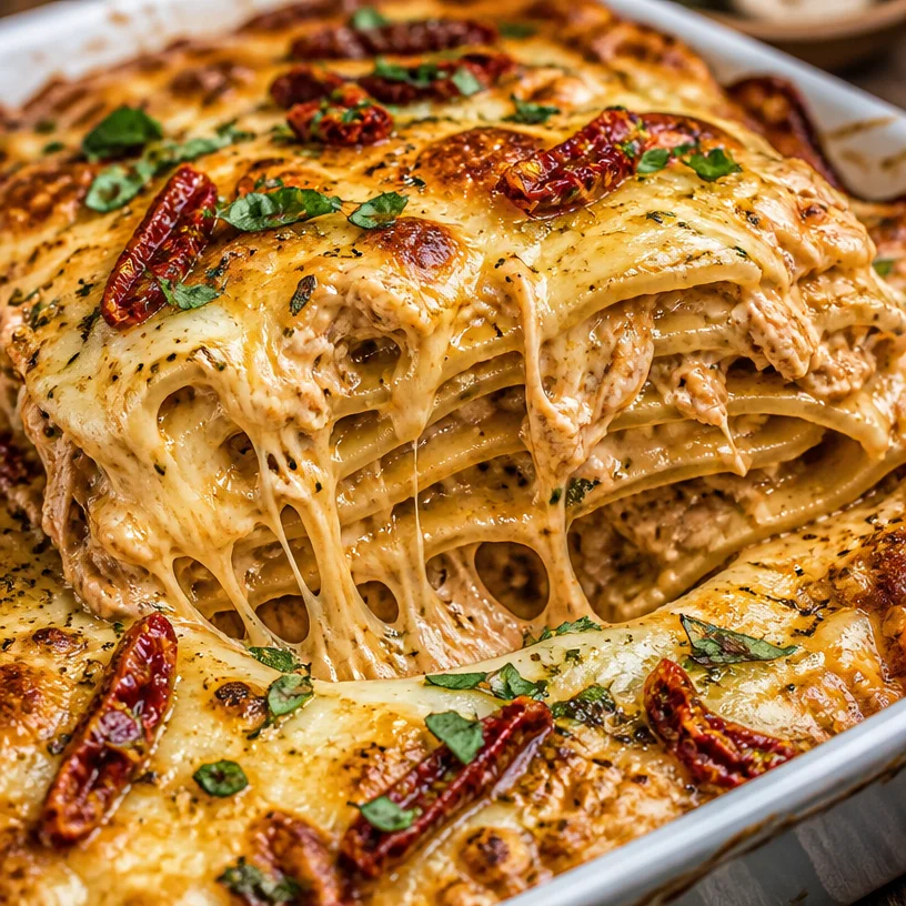 Delicious Marry Me Chicken Lasagna served in a cozy setting