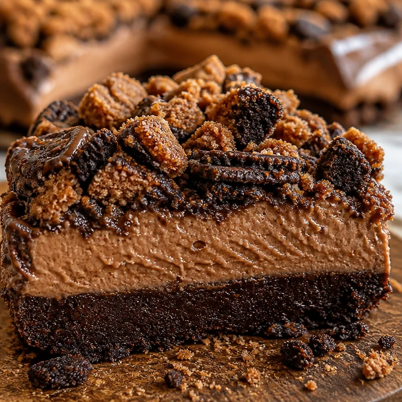 A slice of decadent Mississippi Mud Pie topped with whipped cream and chocolate