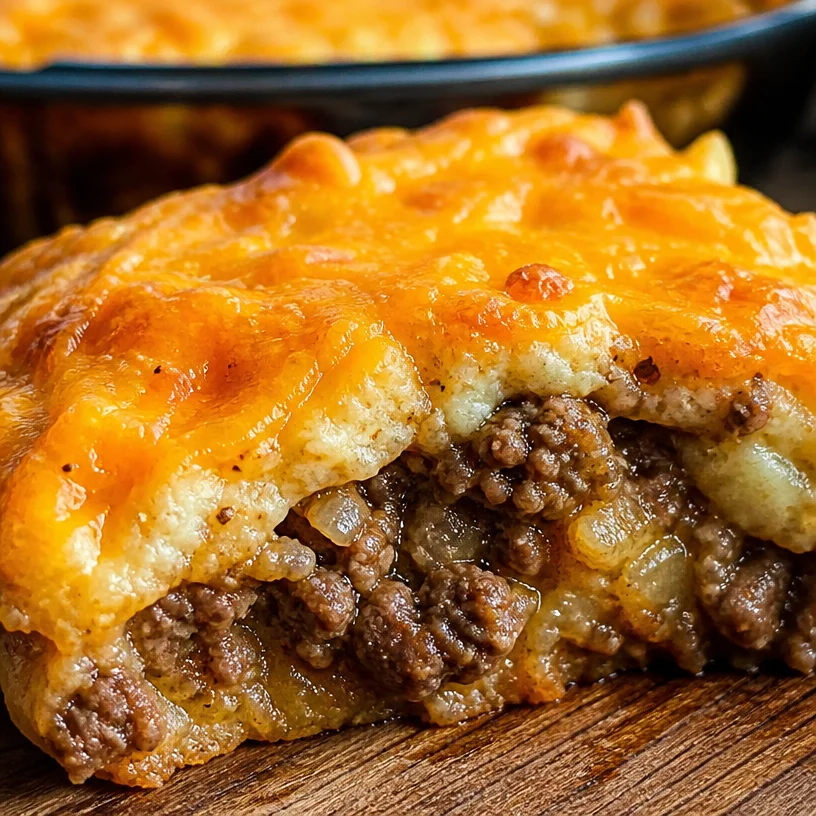 Delicious Pioneer Woman Cheeseburger Pie ready to serve