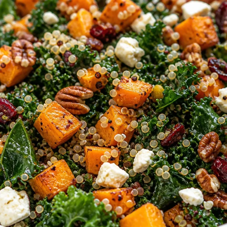 Roasted Sweet Potato Kale and Quinoa Salad in a bowl