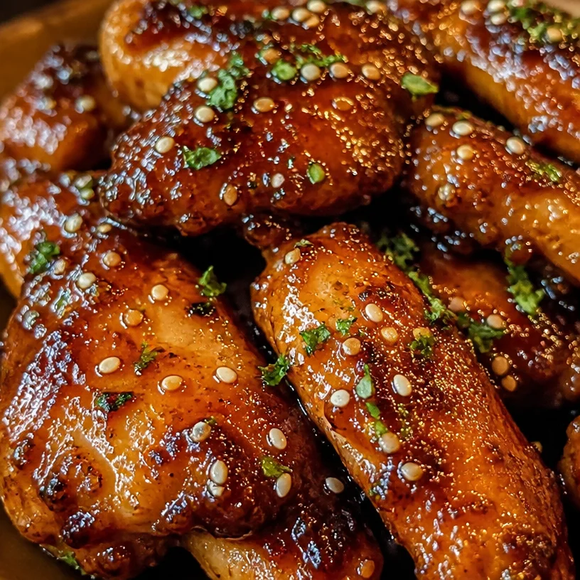 Delicious Sticky Honey Garlic Butter Chicken plated with herbs and spices