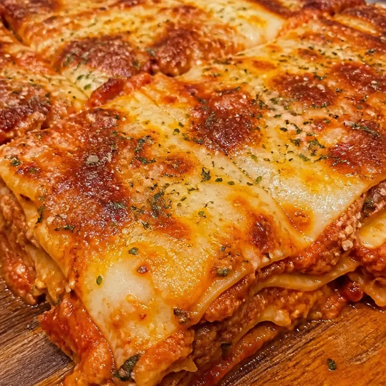 Delicious homemade lasagna with layers of cheese and sauce