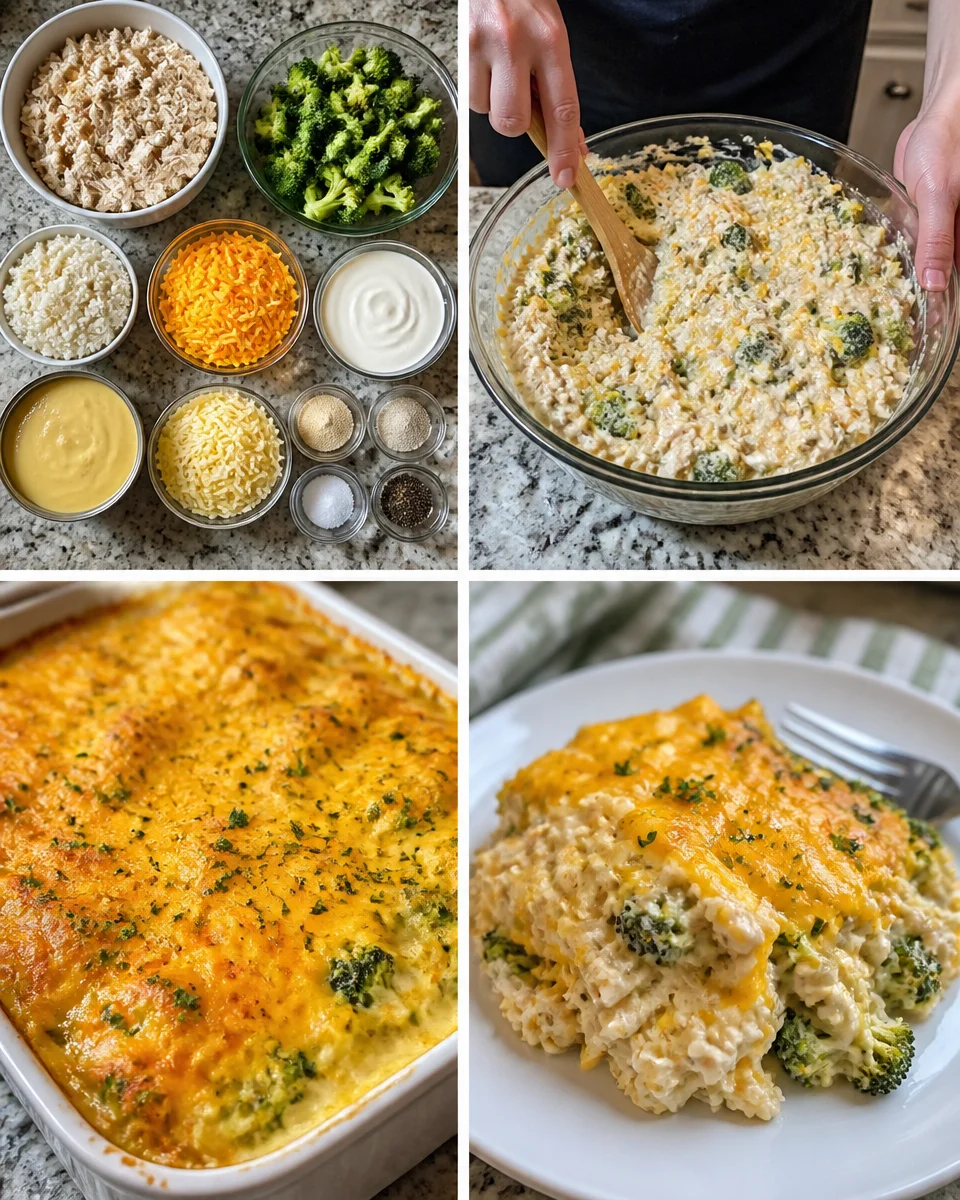 Cheesy Broccoli Chicken and Rice Casserole