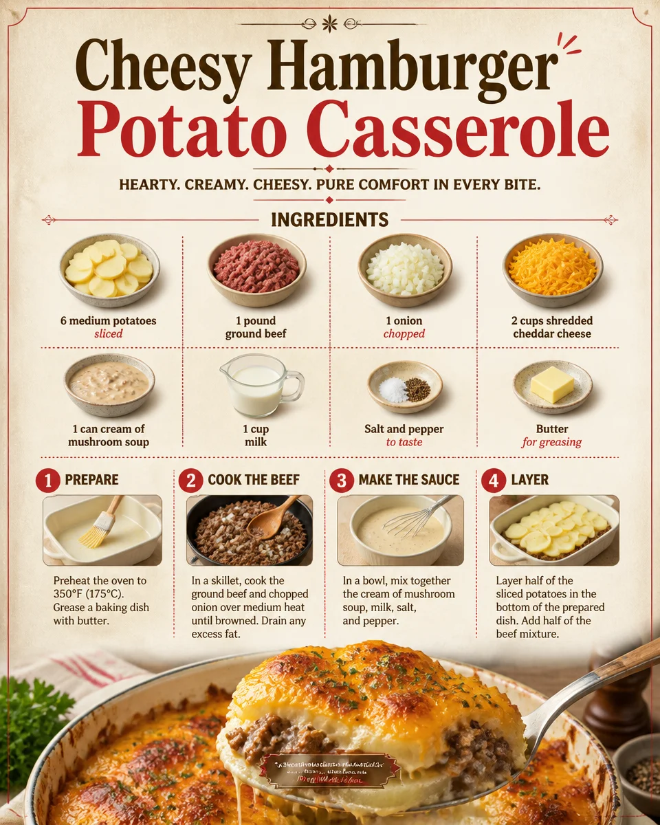 Cheesy Hamburger Potato Casserole