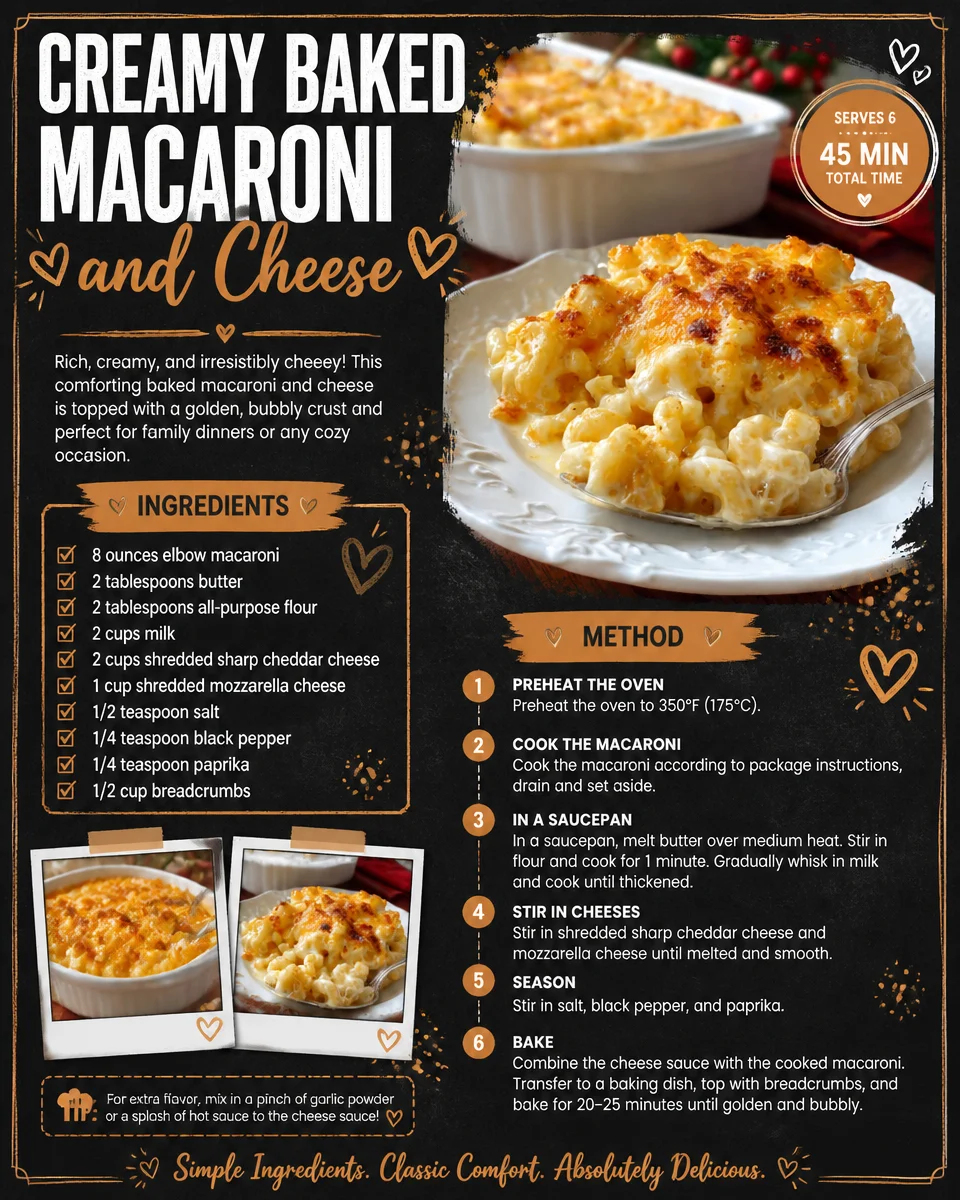 Creamy Baked Macaroni and Cheese