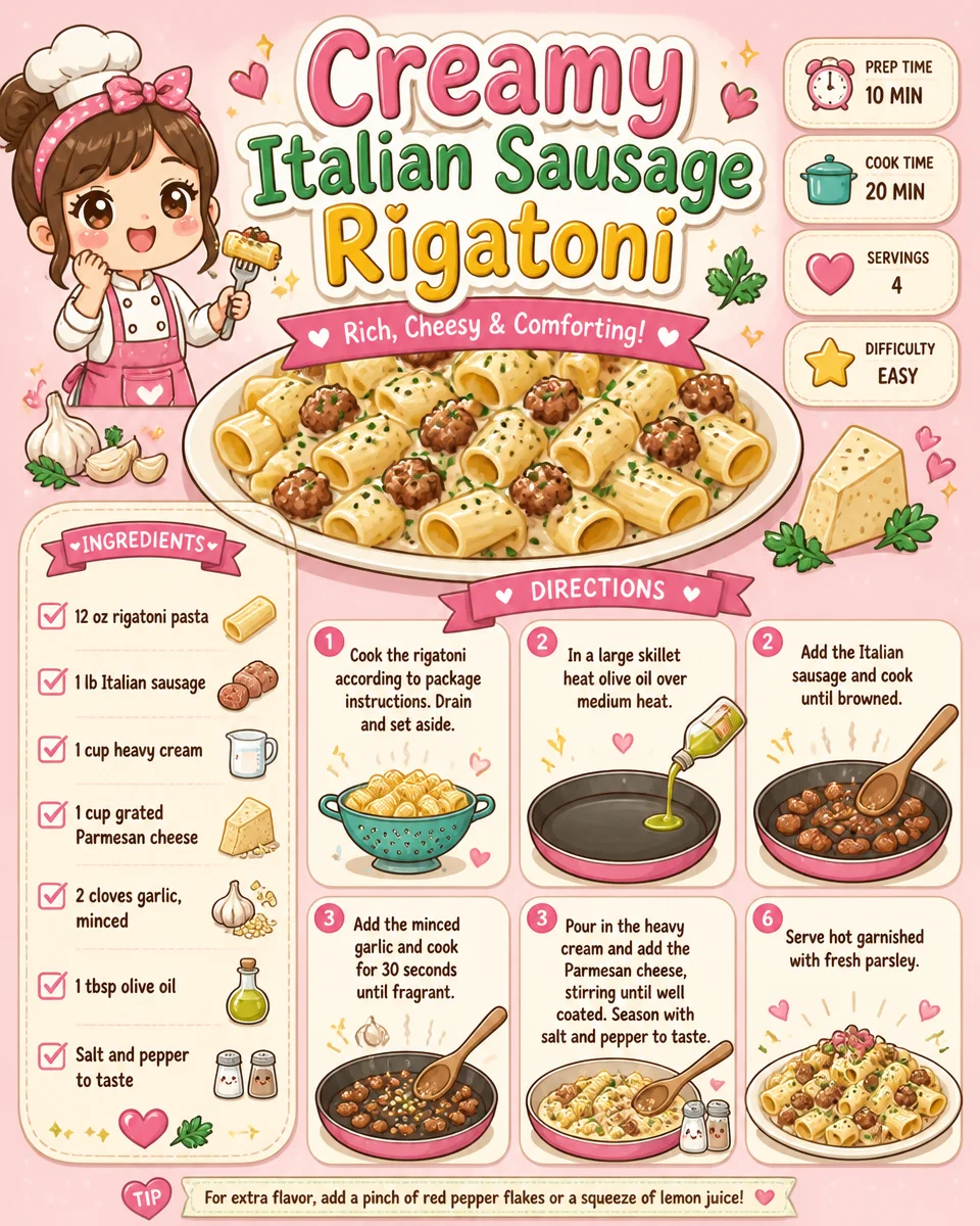 Creamy Italian Sausage Rigatoni