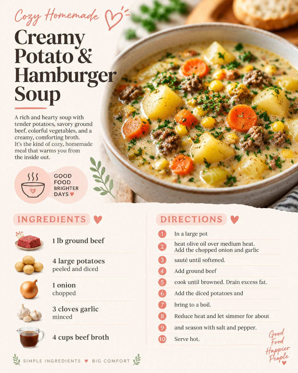 Creamy Potato & Hamburger Soup