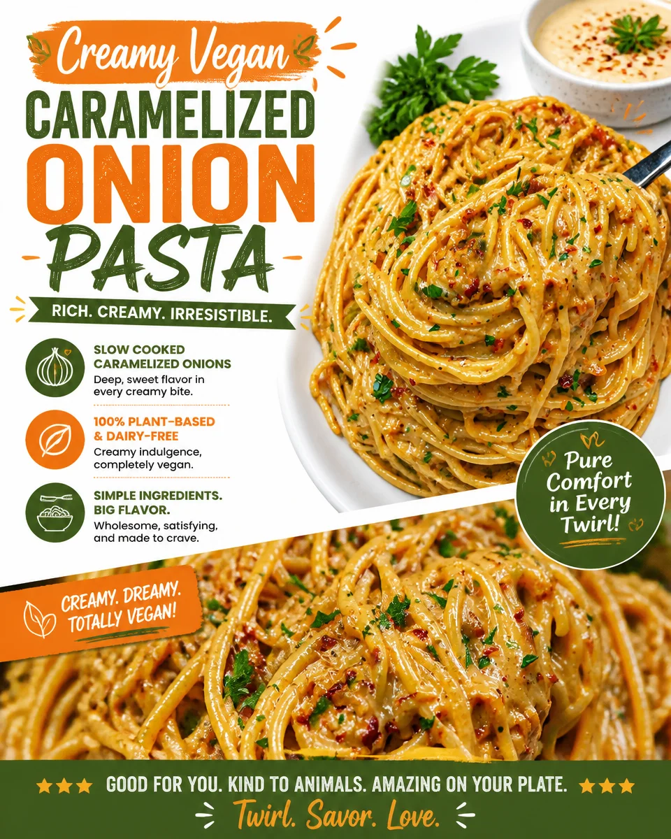 Creamy Vegan Caramelized Onion Pasta