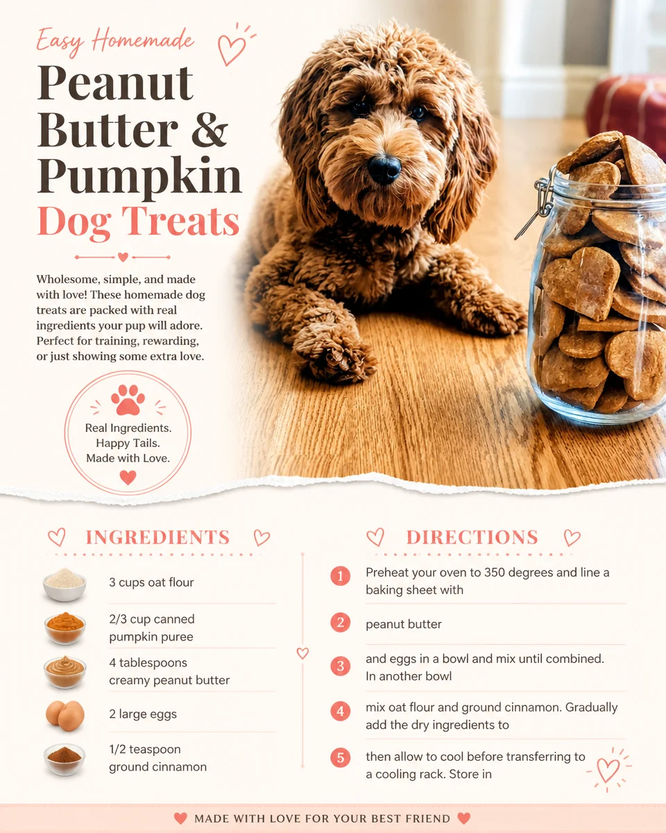 Easy Homemade Peanut Butter & Pumpkin Dog Treats