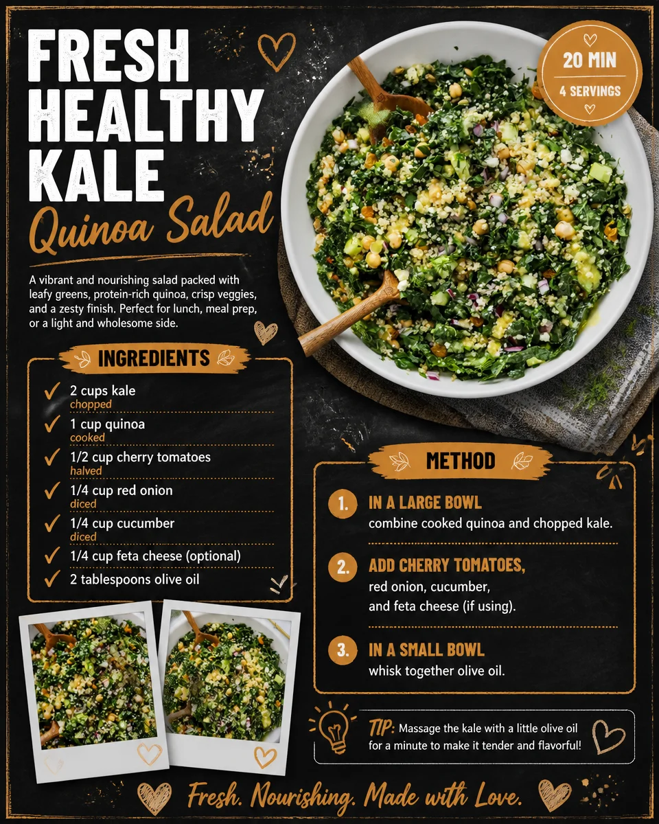 Fresh Healthy Kale Quinoa Salad