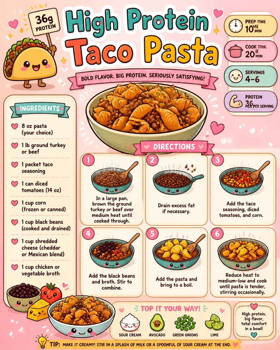 High Protein Taco Pasta