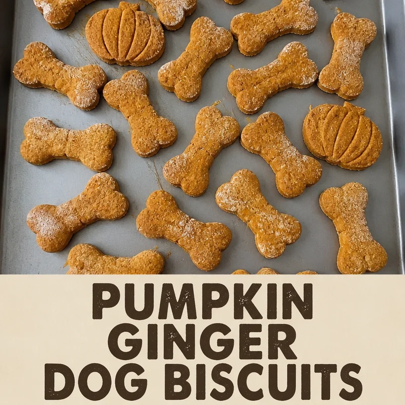 Homemade pumpkin ginger dog biscuits for healthy canine treats