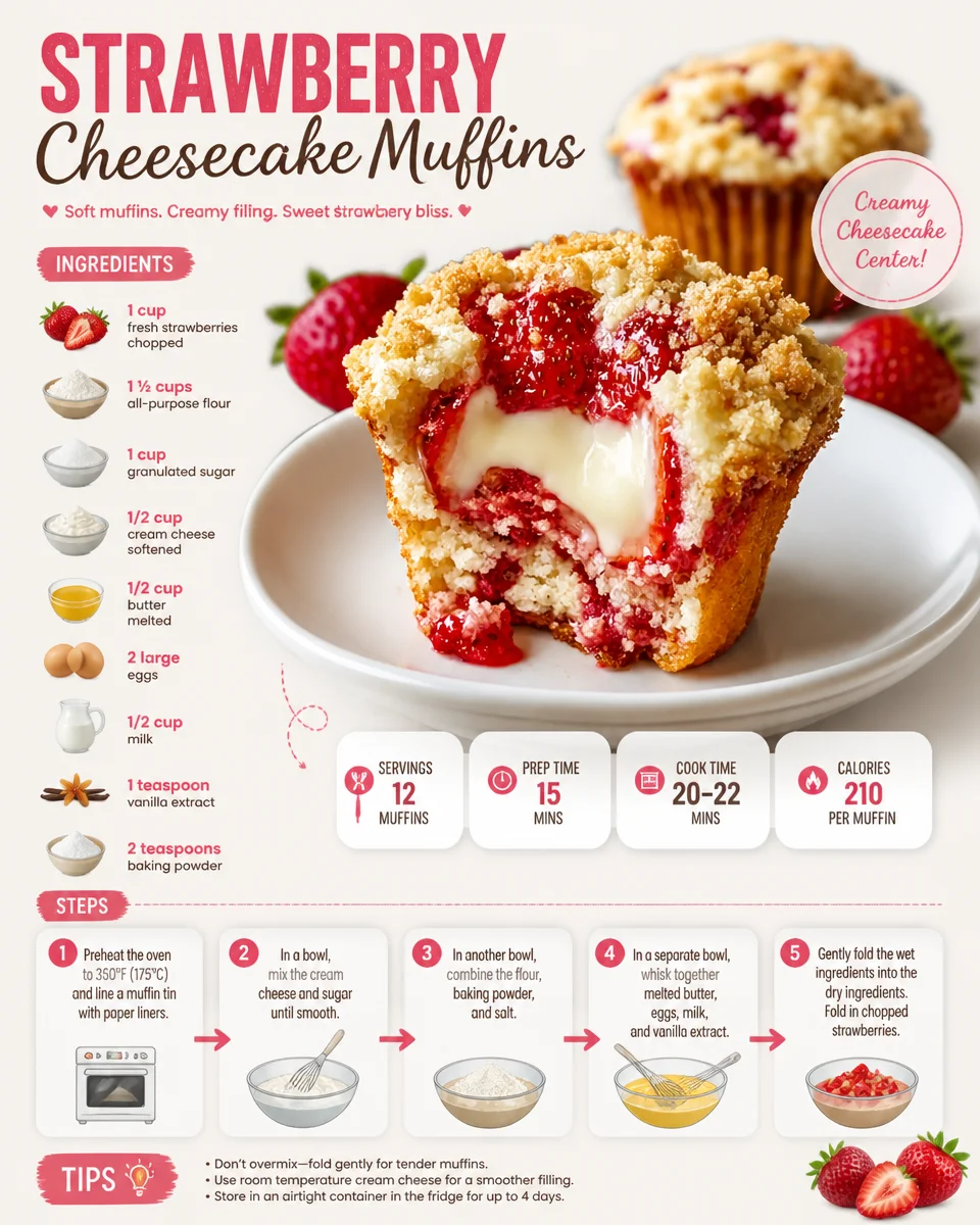 Strawberry Cheesecake Muffins
