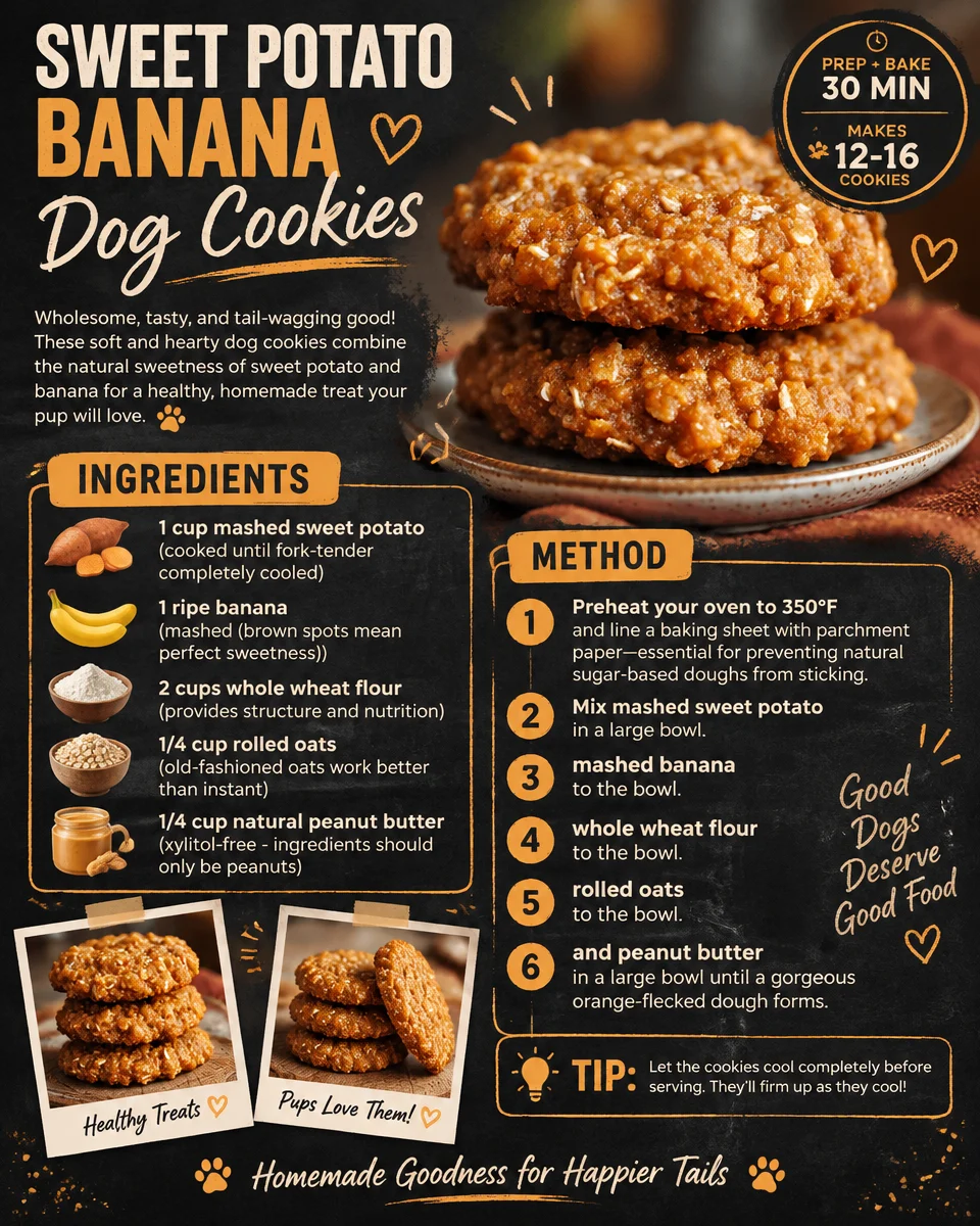 Sweet Potato Banana Dog Cookies